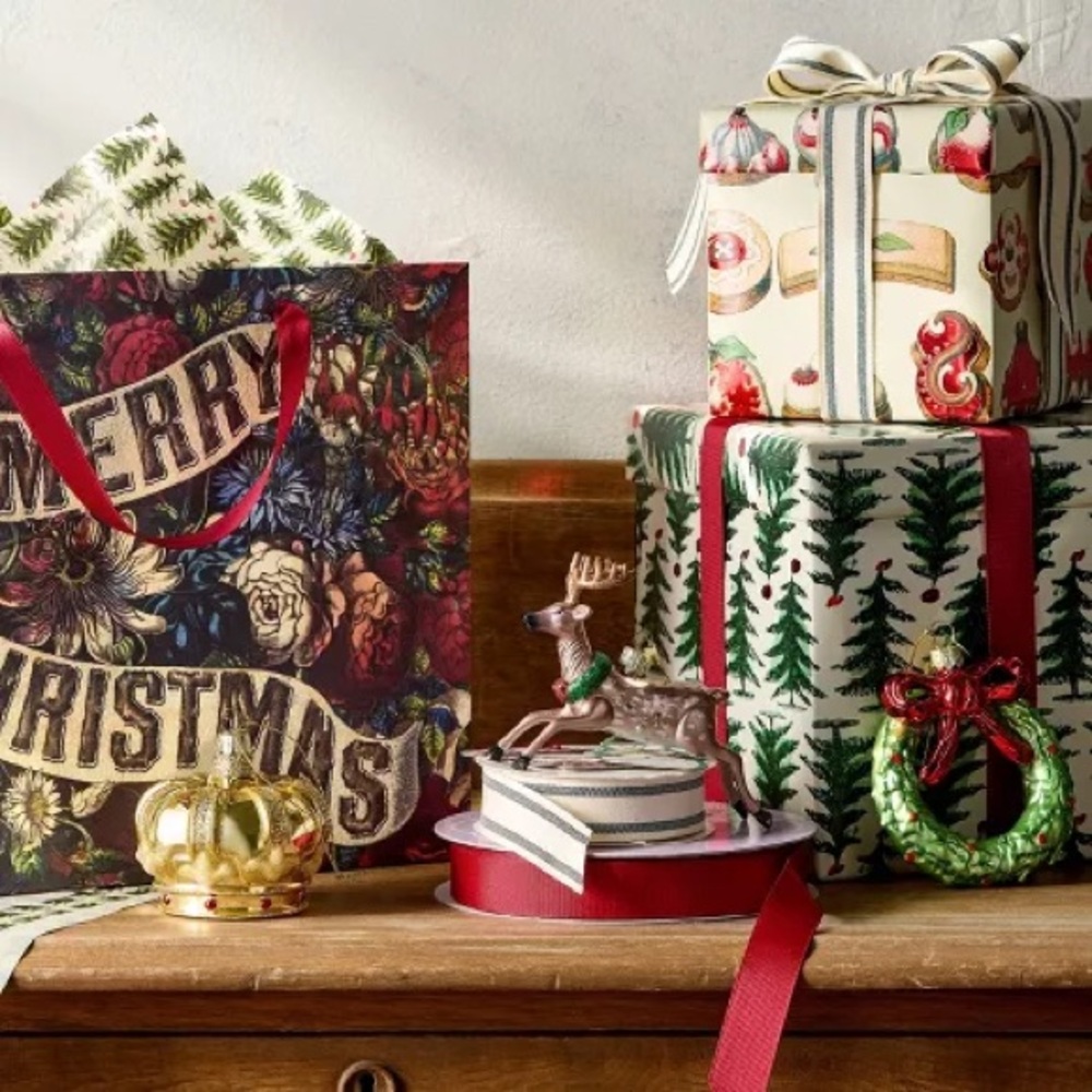 John Derian for Target | Festive Reindeer Ornament with Gold and Green Details - Picture 3 of 6